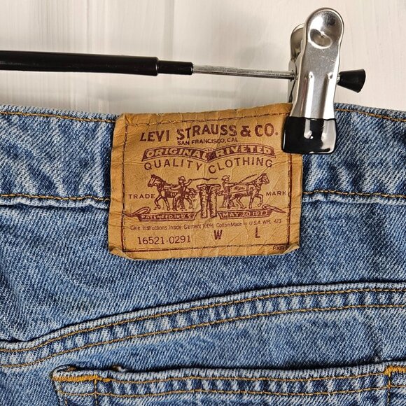 Vintage Levi's 521 Tapered Leg Jeans Womens 16 USA Made 16521-0291 28" Inseam - Picture 6 of 11